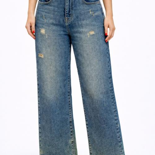 شلوار جین نیم‌بگ زاپ‌دار – سایز 30 تا 34 | رنگبندی متنوع